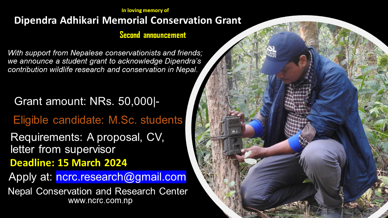 Dipendra Adhikari Memorial Conservation Grant Notice