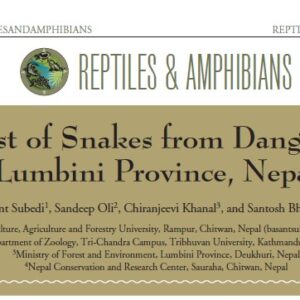 Checklist of Snakes from Dang District,Lumbini Province, Nepal
